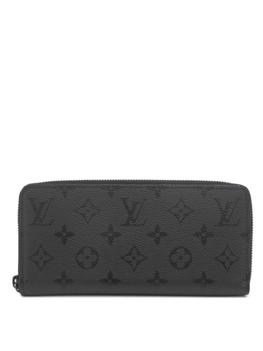 Louis Vuitton Wallet Zippy Horizontal Leather Monogram Midnight Canvas Black